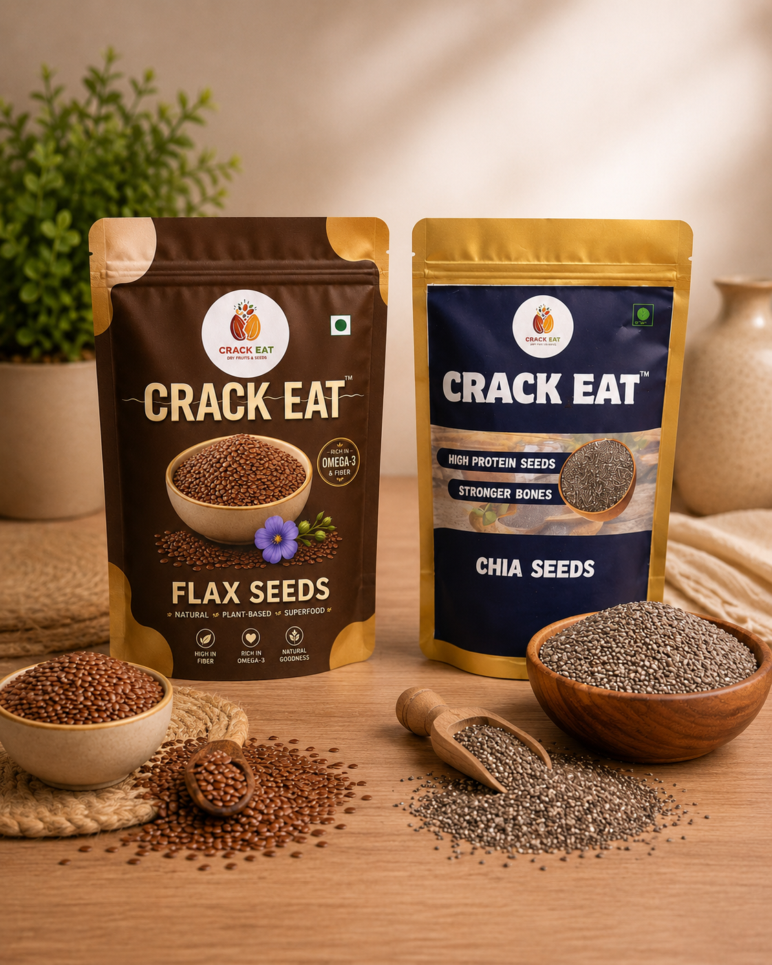 Combo Pack of Flax Seeds & Chia Seeds (200g + 200g)