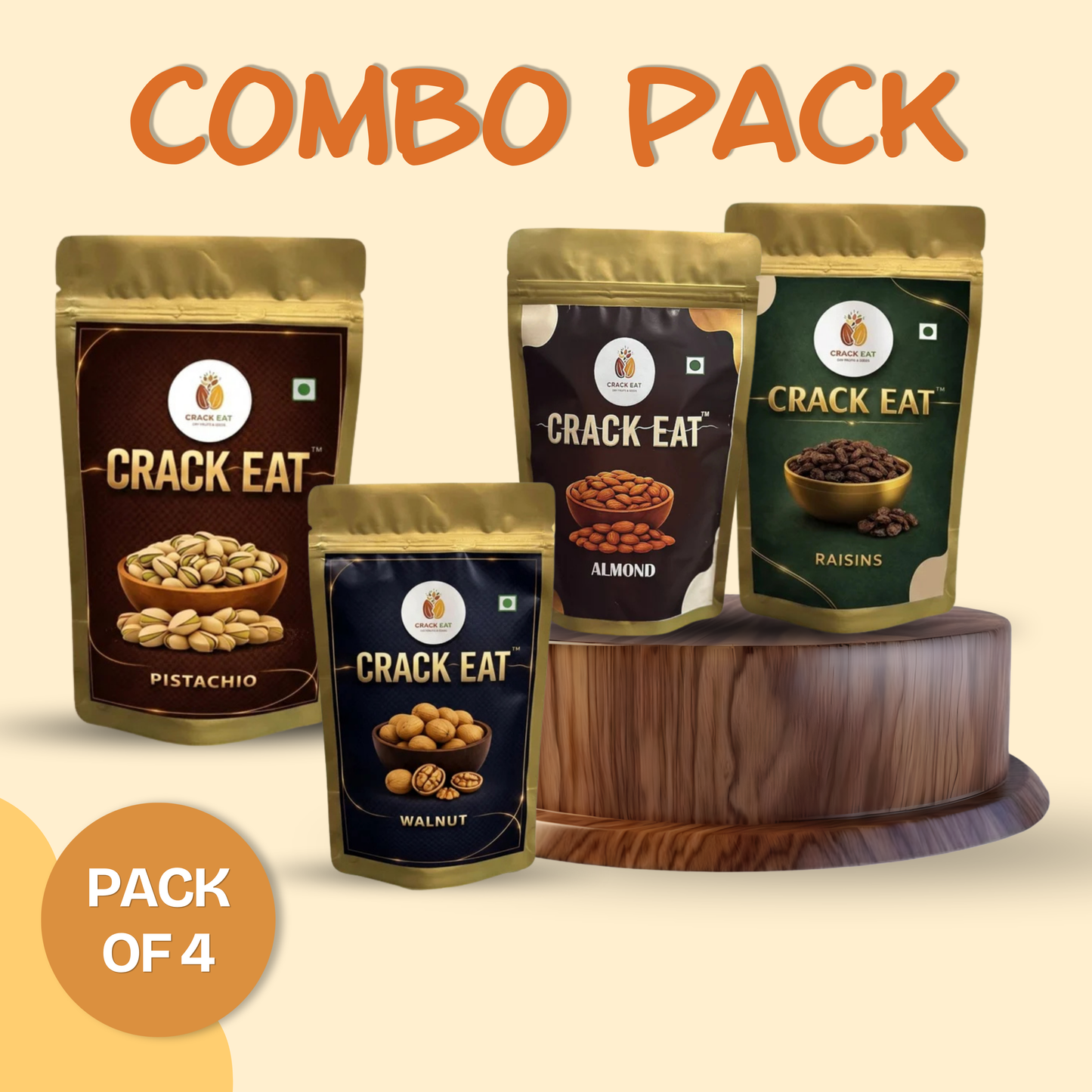 Pack of ( Almond, Walnut, Raisins, Pistachios )