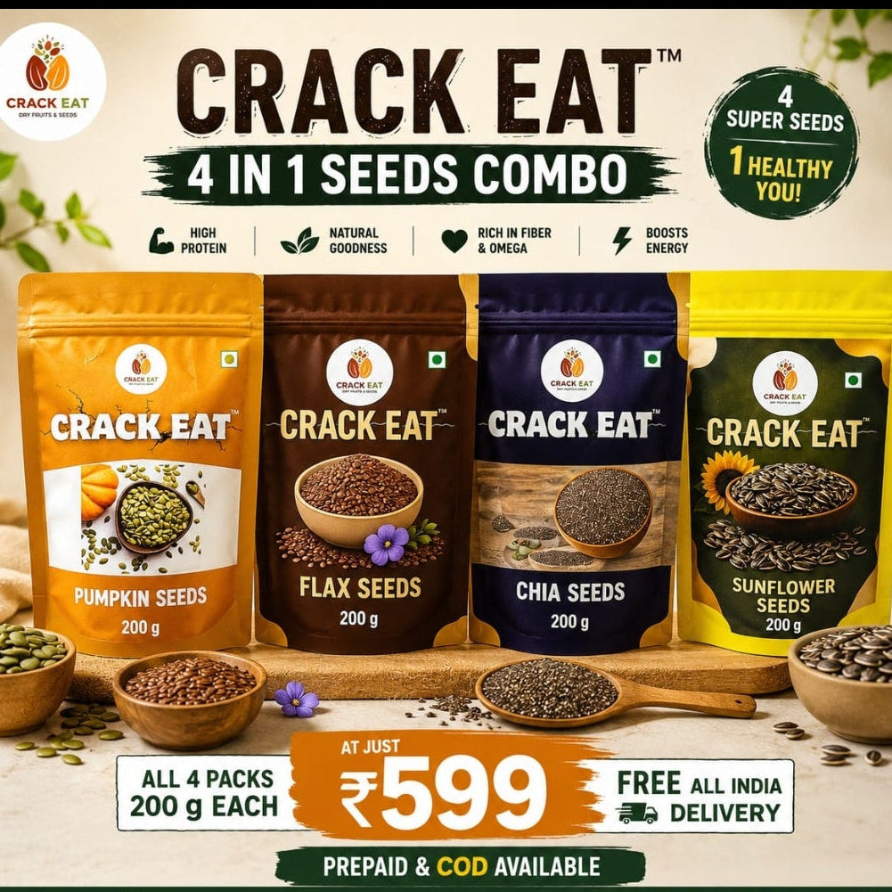 Combo Pack of Sunflower, Pumpkin Seeds, Flax Seeds,Chia seeds (200 gram each)