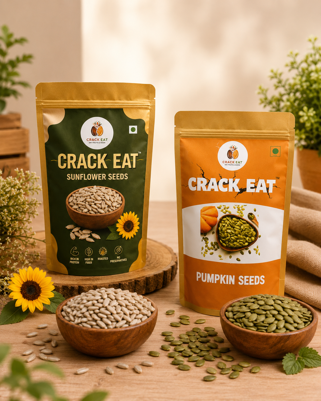 Combo Pack of Sunflower Seeds & Pumpkin Seeds (200g + 200g)