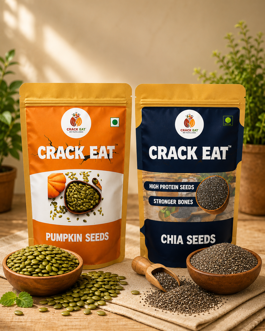 Combo Pack of Pumpkin & Chia Seeds (200g + 200g)