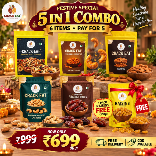 CrackEat Premium Festival 5 in 1 Combo with Free Raisins