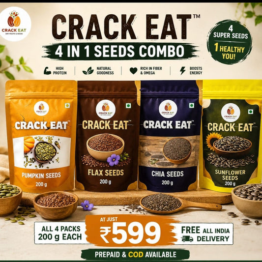 Combo Pack of Sunflower, Pumpkin Seeds, Flax Seeds,Chia seeds (200 gram each)