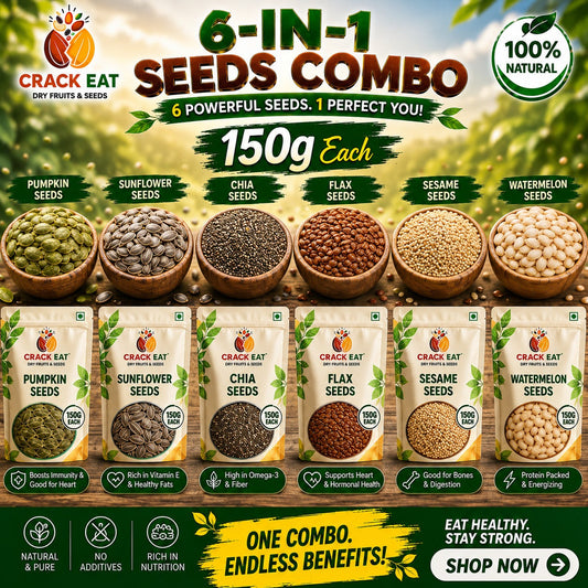 Combo Pack of Sunflower, Pumpkin, Flax,Chia, Watermelon & Sessame Seeds.