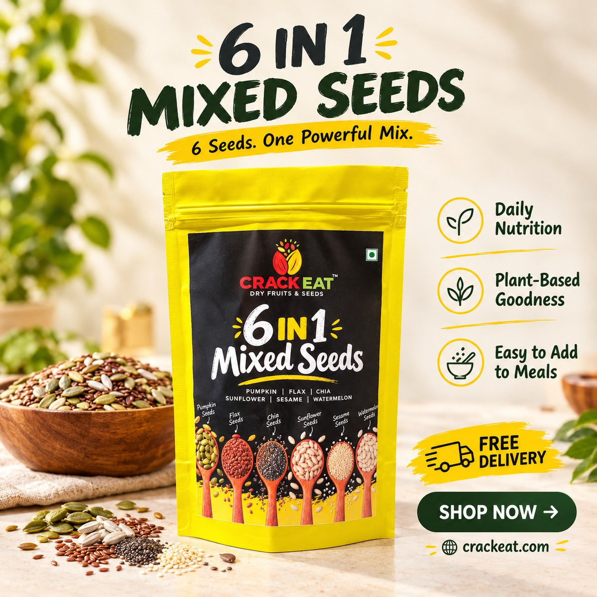 CrackEat 6-in-1 Mix Seeds Trail Mix